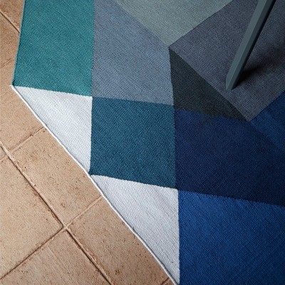 Kilim Diamond Blue-Yellow de Gan Rugs en Moises Showroom Kilim Diamond Blue-Yellow de Gan Rugs en Moises Showroom