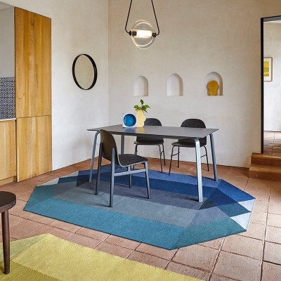 Kilim Diamond Blue-Yellow de Gan Rugs en Moises Showroom Kilim Diamond Blue-Yellow de Gan Rugs en Moises Showroom