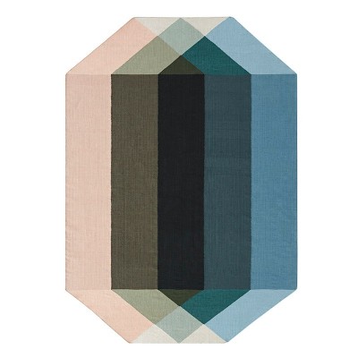 Kilim Diamond Nude petrol de Gan Rugs en Moises Showroom Kilim Diamond Nude petrol de Gan Rugs en Moises Showroom