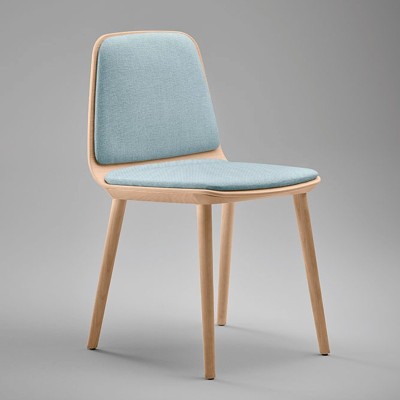 Chaise Bisell avec coque en bois et 2 coussins rembourrés Treku Chaise Bisell avec coque en bois et 2 coussins rembourrés Treku