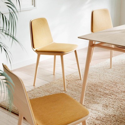 Bisell chair with wooden shell and 2 Trekuupholstered pads Bisell chair with wooden shell and 2 Trekuupholstered pads