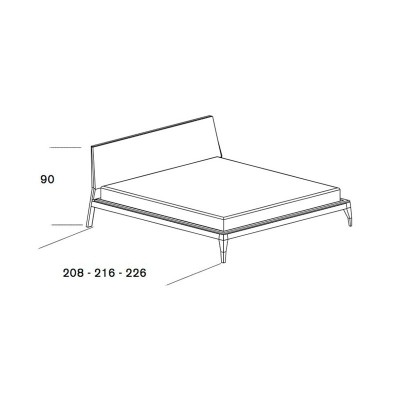 Cama Bel tapizada de treku en Moises Showroom Cama Bel tapizada de treku en Moises Showroom