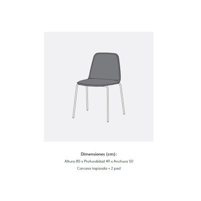 Silla Bisell de Treku con pies metálicos y tapizada con 2 pads