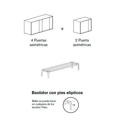 Aparador Lauki de puertas asimetricas de Treku