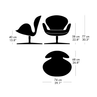Medidas Butaca Swan en Moises Showroom Medidas Butaca Swan en Moises Showroom