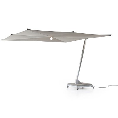 Parasol Kosmos cuadrado color taupe base hormigón con ruedas de Extremis Parasol Kosmos cuadrado color taupe base hormigón con ruedas de Extremis