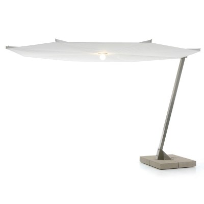 Parasol Kosmos redondo color blanco base de hormigón de Extremis Parasol Kosmos redondo color blanco base de hormigón de Extremis