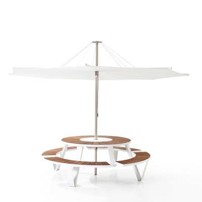 Mesa redonda picnic Pantagruel con parasol inumbrina 380 de extremis Mesa redonda picnic Pantagruel con parasol inumbrina 380 de extremis