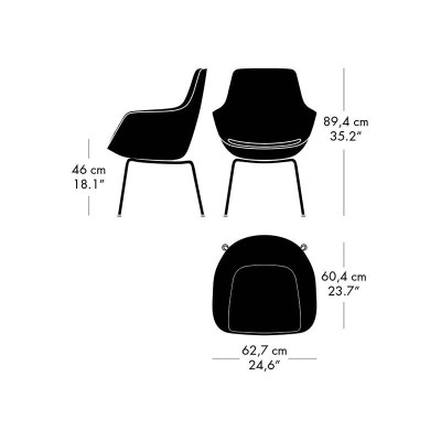 Medidas silla Little Giraffe de Fritz Hansen en Moises Showroom ambiente Medidas silla Little Giraffe de Fritz Hansen en Moises Showroom ambiente