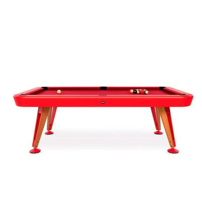 Billar diagonal rojo RS Barcelona patas madera roble Billar diagonal rojo RS Barcelona patas madera roble