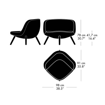 Medidas butaca Via 57 de Fritz Hansen en Moises Showroom