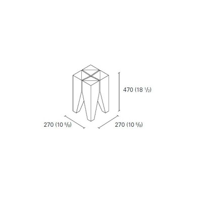 Dimensiones Taburete ST04 Backenzahn de E15. Disponible en Moisés Showroom