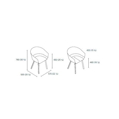 Dimensiones Silla con brazos Houdini de E15. disponible en Moisés showroom Dimensiones Silla con brazos Houdini de E15. disponible en Moisés showroom