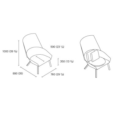 Dimensiones Sillón Eugene E-15. Disponible en Moisés showroom Dimensiones Sillón Eugene E-15. Disponible en Moisés showroom