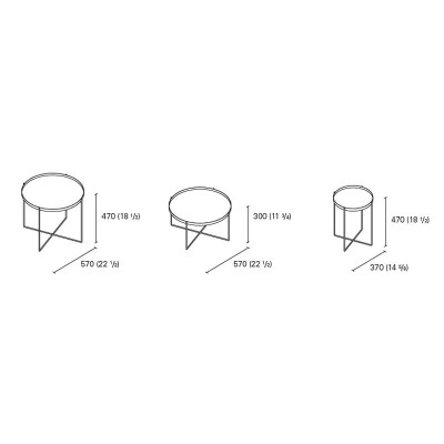 Dimensiones mesa auxiliar Habibi de E15. Disponible en Moisés showroom Dimensiones mesa auxiliar Habibi de E15. Disponible en Moisés showroom