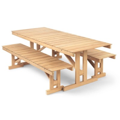 Mesa BM1771 y Banco BM1871 madera de teca Carl Hansen. Disponible en Moisés showroom Mesa BM1771 y Banco BM1871 madera de teca Carl Hansen. Disponible en Moisés showroom