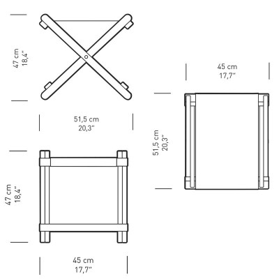 Dimensiones Reposapiés BM5768 de Carl Hansen Dimensiones Reposapiés BM5768 de Carl Hansen