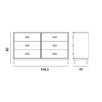 dimensiones Kabino dresser 6 cajones de Normann copenhagen. dimensiones Kabino dresser 6 cajones de Normann copenhagen.