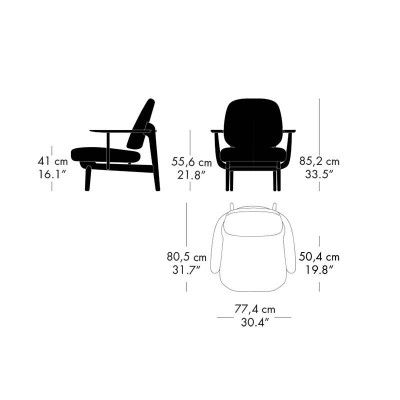 Medidas Butaca Fred Fritz Hansen Moises Showroom Medidas Butaca Fred Fritz Hansen Moises Showroom