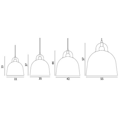 dimensiones lámpara Bell de Normann Copenhagen dimensiones lámpara Bell de Normann Copenhagen