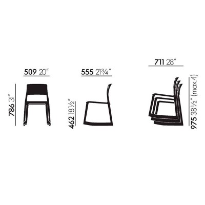 Medida silla Tip Ton de Vitra en Moises Showroom Medida silla Tip Ton de Vitra en Moises Showroom