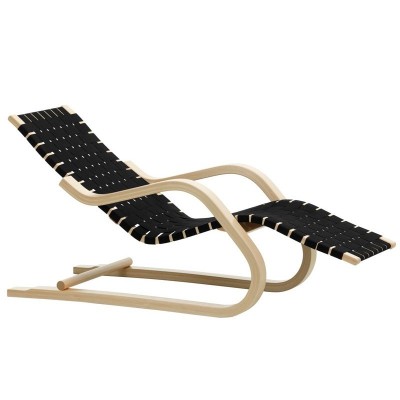 Lounge Chair 43 cincha negra de Artek Lounge Chair 43 cincha negra de Artek