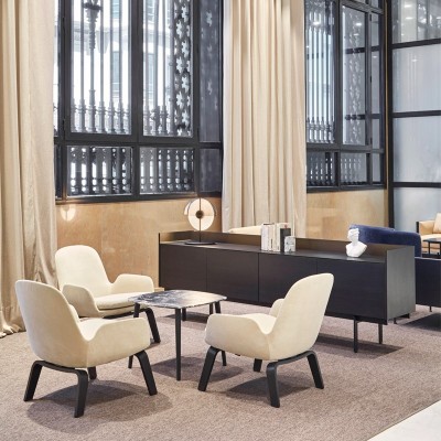 salón con Aparador Stockholm 401 roble ébano con patas y tapa bronce de punt Mobles salón con Aparador Stockholm 401 roble ébano con patas y tapa bronce de punt Mobles