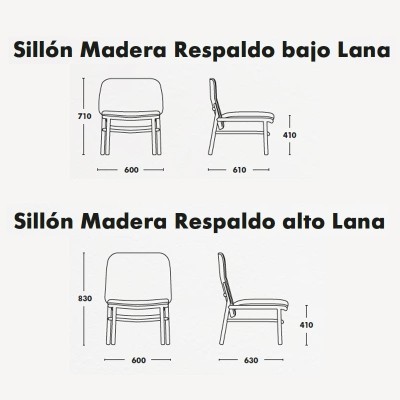 Medidas sillón lana Ondarreta en Moises Showroom Medidas sillón lana Ondarreta en Moises Showroom
