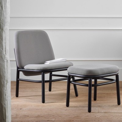 Sillón lana madera negra de Ondarreta Sillón lana madera negra de Ondarreta