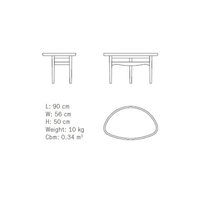 Medidas Eye Table de Finn Juhl en Moises Showroom Medidas Eye Table de Finn Juhl en Moises Showroom