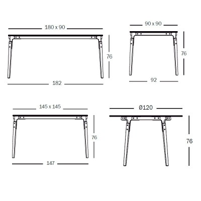 dimensiones mesas Steelwood Magis