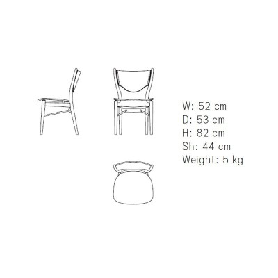 Medida 46 chair de Finn Juhl sin brazos en Moises Showroom Medida 46 chair de Finn Juhl sin brazos en Moises Showroom