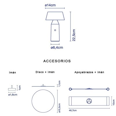 dimensiones y accesorios lámpara Bicoca Marset dimensiones y accesorios lámpara Bicoca Marset