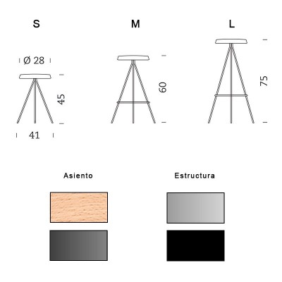 dimensiones y acabados Taburetes Nuta Mobles 114 dimensiones y acabados Taburetes Nuta Mobles 114