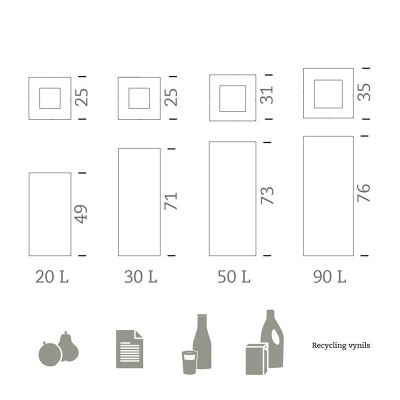 dimensiones Papeleras Riga inox Mobles 114 dimensiones Papeleras Riga inox Mobles 114