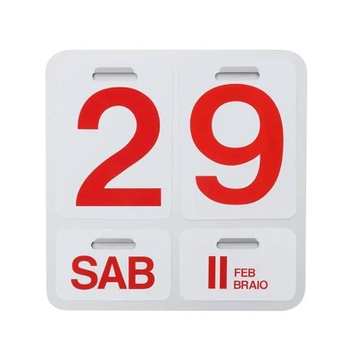 Calendario Formosa blanco números rojos Danese Milano Calendario Formosa blanco números rojos Danese Milano