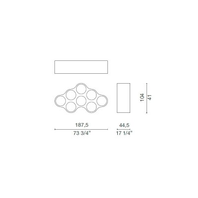 dimensión estante de pared Cloud Capellini dimensión estante de pared Cloud Capellini