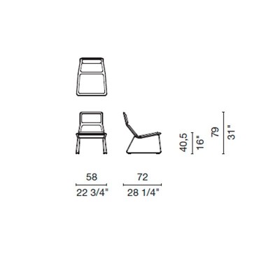 dimensiones butaca Low pad alta Cappellini dimensiones butaca Low pad alta Cappellini