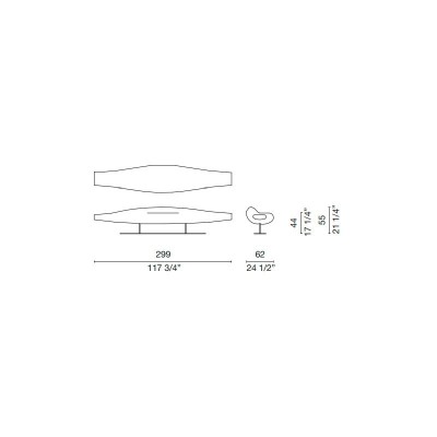 dimensiones Sofá Inout fibra de vidrio Cappellini dimensiones Sofá Inout fibra de vidrio Cappellini
