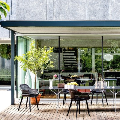 terraza Mesa de comedor Officina negra patas galvanizado Magis terraza Mesa de comedor Officina negra patas galvanizado Magis