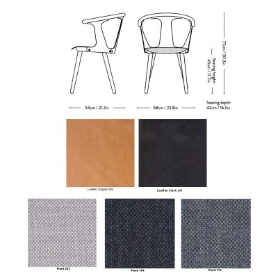 dimensiones y tapicerías Silla SK2 In between &Tradition dimensiones y tapicerías Silla SK2 In between &Tradition