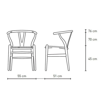 Silla Wishbone CH24 de Carl Hansen medidas