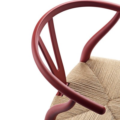 Silla Wishbone CH24 de Carl Hansen edición especial Soft color Rojo