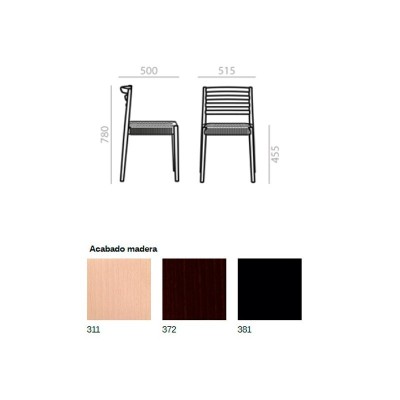 dimensiones y acabado madera Silla Lake Andreu World dimensiones y acabado madera Silla Lake Andreu World