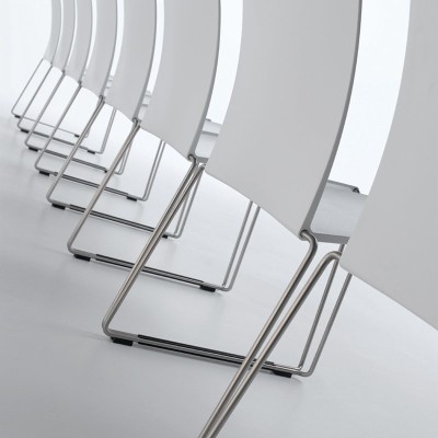 Silla M1 Outdoor de MDF Italia color blanco base acero inoxidable Silla M1 Outdoor de MDF Italia color blanco base acero inoxidable