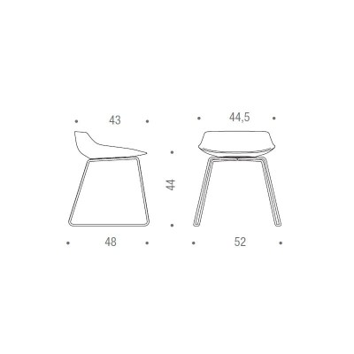 Taburete Flow Stool base patín de MDF Italia Taburete Flow Stool base patín de MDF Italia