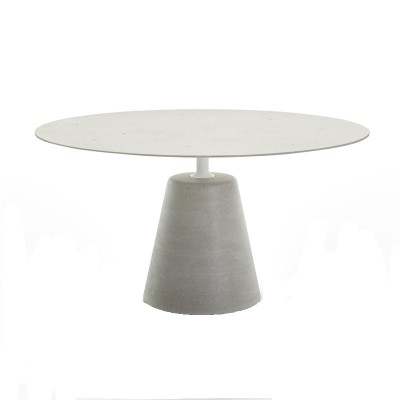 Mesa Rock cemento granallado blanco de MDF Italia en Moises Showroom Mesa Rock cemento granallado blanco de MDF Italia en Moises Showroom