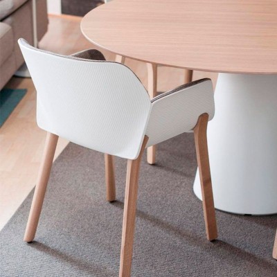 comedor con Sillón Nuez 2770 polímero blanco asiento tapizado Andreu World comedor con Sillón Nuez 2770 polímero blanco asiento tapizado Andreu World