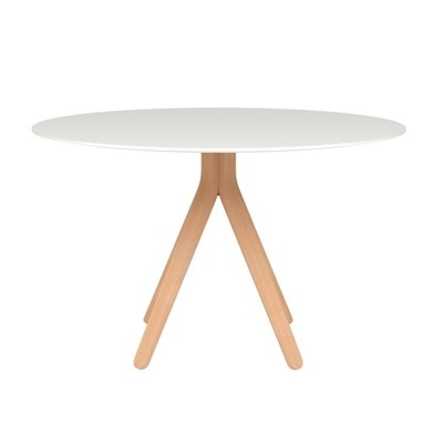Mesa de comedor Nuez tablero lacado blanco Andreu World Mesa de comedor Nuez tablero lacado blanco Andreu World