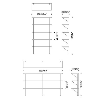 dimensiones Estantería de pared Kaari Artek dimensiones Estantería de pared Kaari Artek